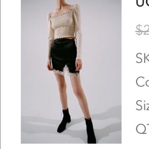 UO Notched Lace Trim Mini Skirt